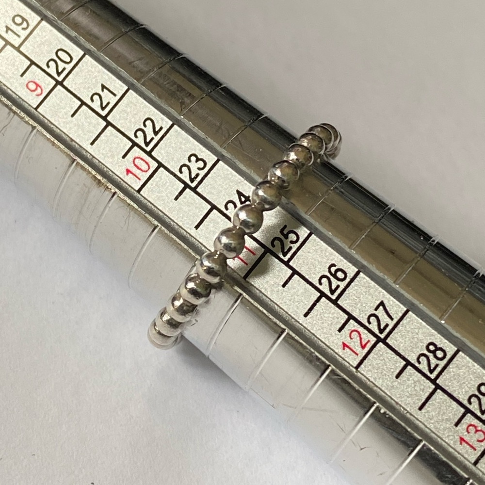 Sterling Silver Solid 925 Bead Ball Thin Ring - image 4